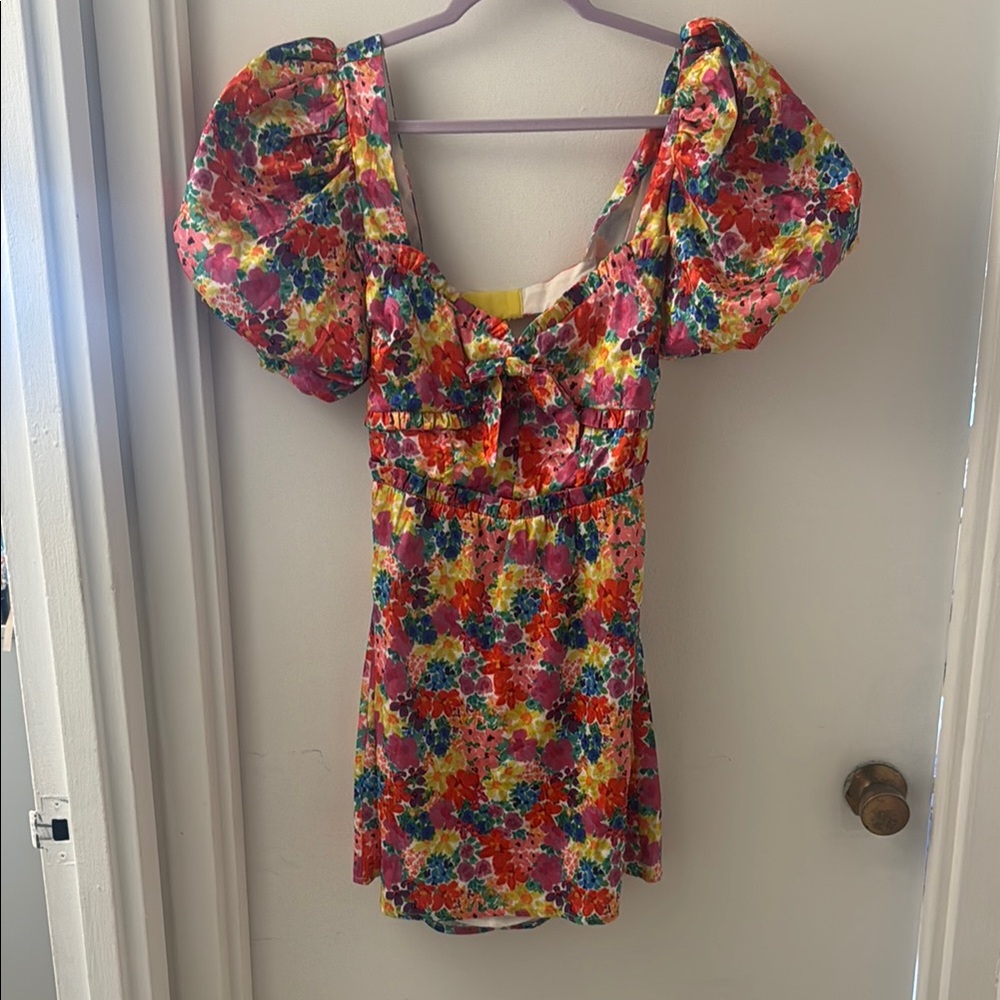 For Love & Lemons Floral Puff Sleeve Dress BRAND NEW